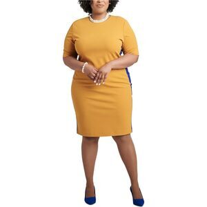 Kasper Womens Colorblock Knee Length Sheath Dress, NWT